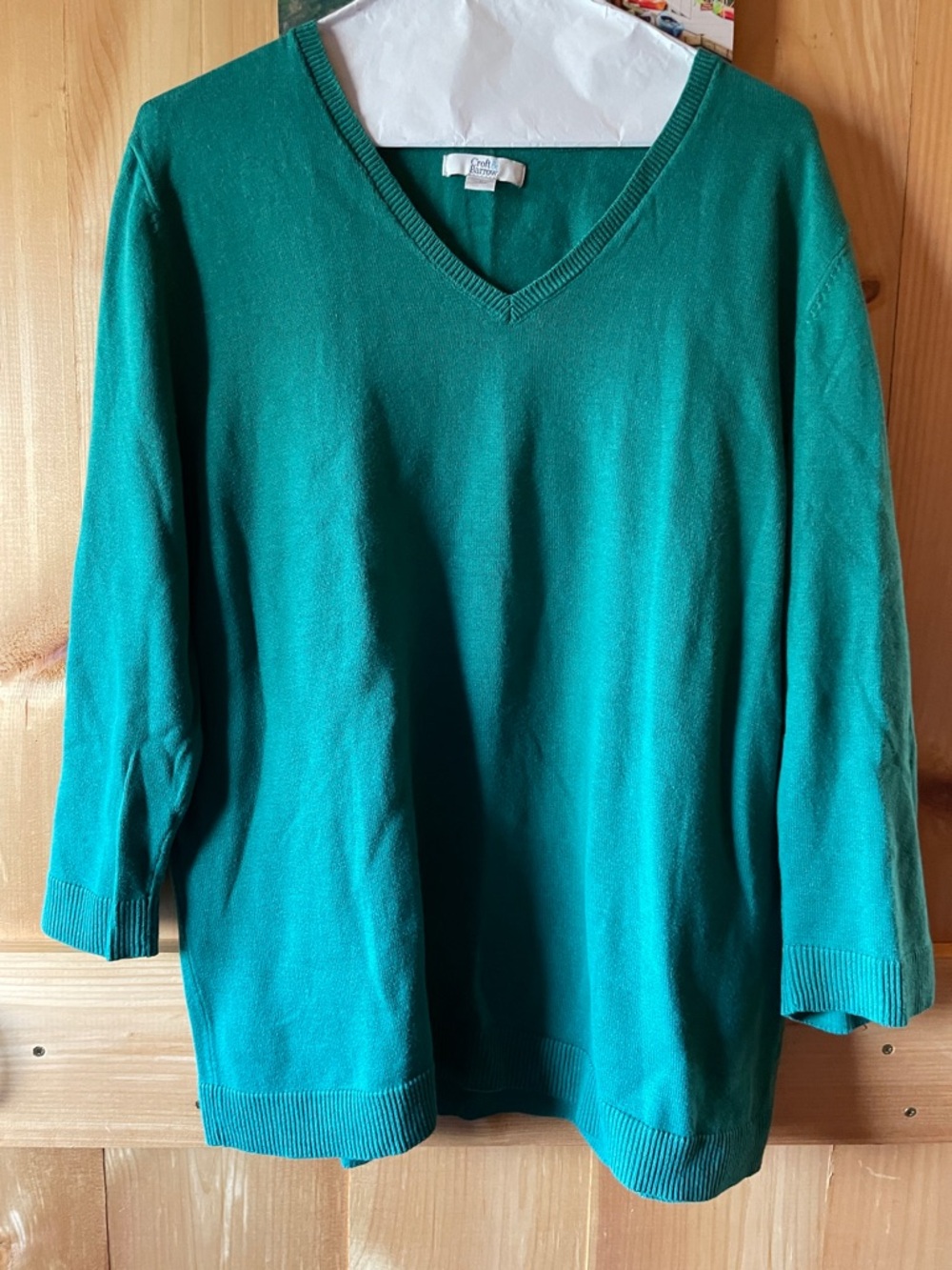 croft & barrow Emerald Green V-Neck Sweater
